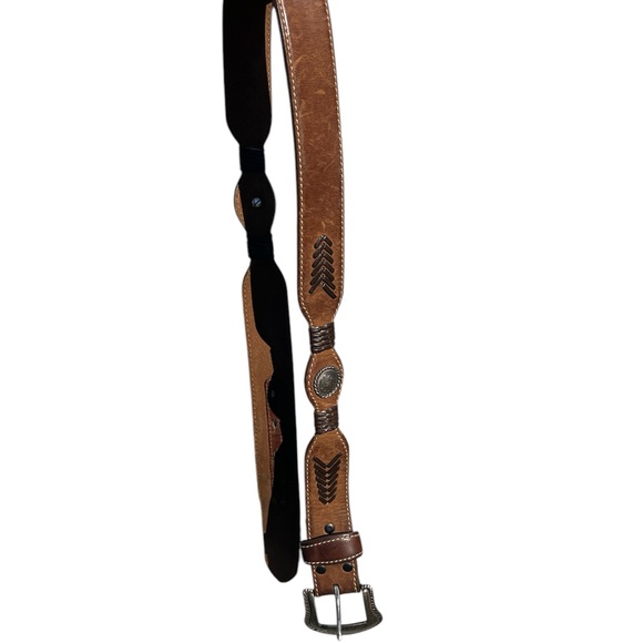 Noona Brown Leather Belt with Braided Detail - Picture 4 of 5